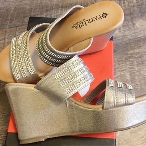 Beautiful Diamond Embellished Wedge Heels